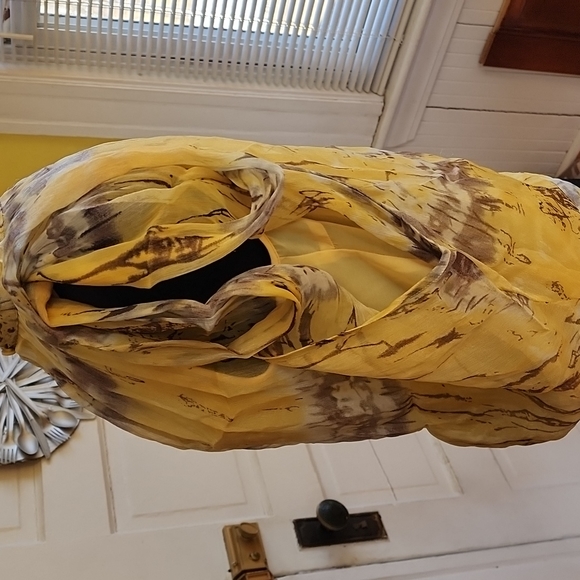 Luluria size Large Beautiful polyester see through,lining inside short sleeve - Picture 8 of 11